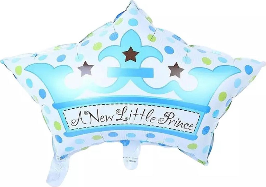 Folienballon Baby Boy, Krone - A New Little Prince, ca. 69 x 51 cm