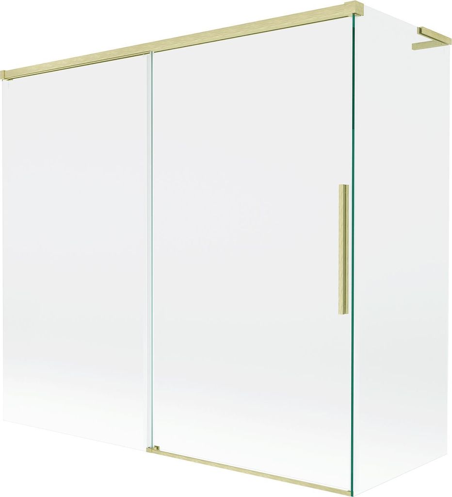 Mexen Rox L Badewannenwand 2-flügelig schiebbar 170 + 70 x 150 cm, transparent, gold gebürstet - 8C9L-170-070-55-00