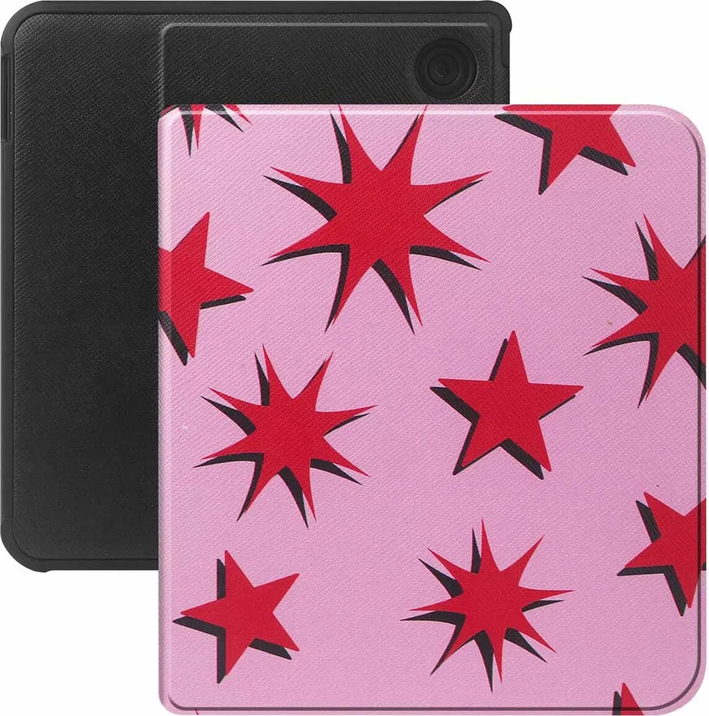 Selencia Vivid Cover Stelle per Kobo Libra Colour - Chic Rosso Rosa