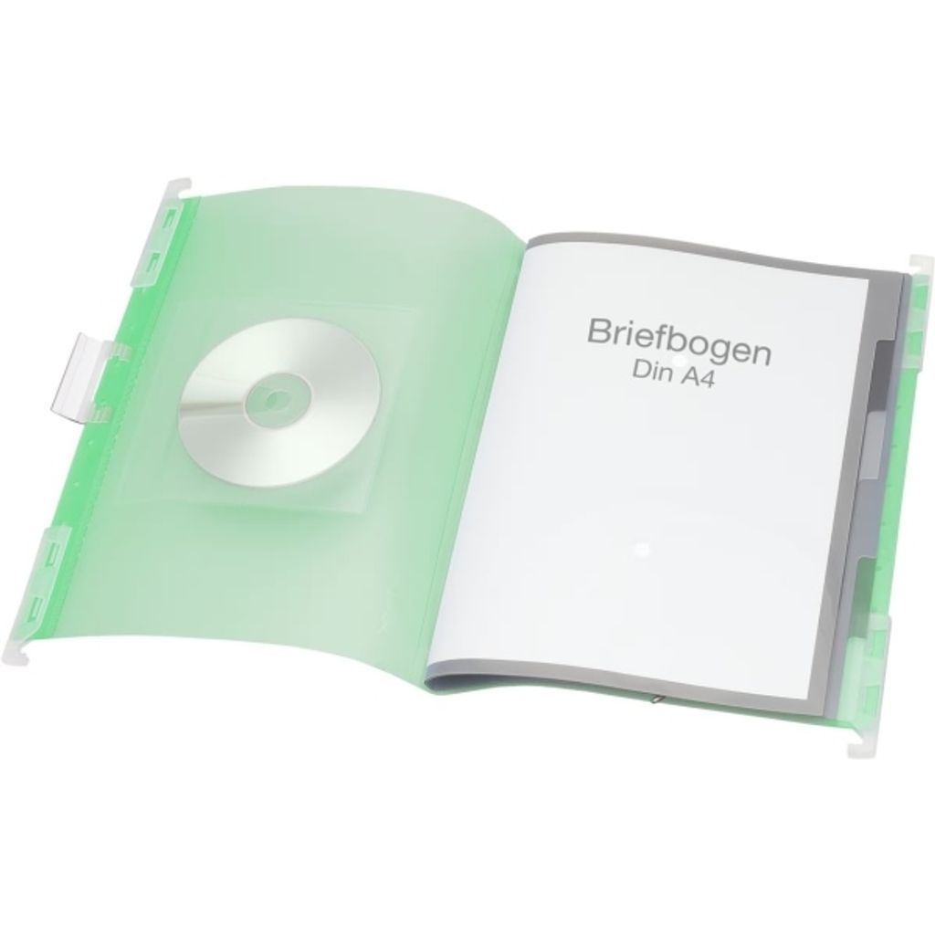 FSY PP-Hänge-Ordnungsmappe A4, 6 Fächer, grün transluzent, 1 Stück