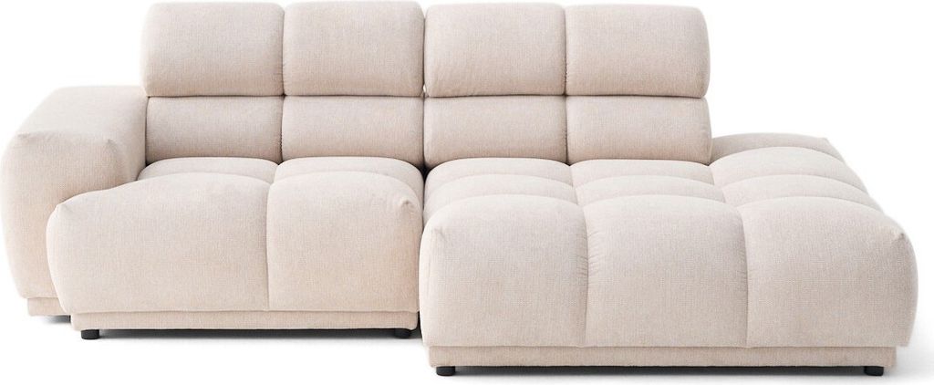 Lisa Design Matera - rechts 3-Sitzer mit verstellbaren Kopfstützen aus strukturiertem Stoff , Beige