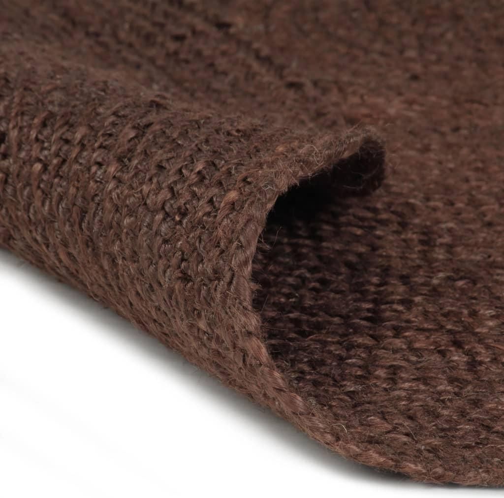 vidaXL Teppich Handgefertigt Jute Rund 150 cm Braun