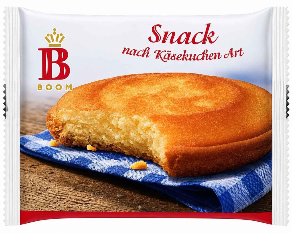 Boom Snack Käsekuchen 75g Produktbild  KI-generiertes Bild