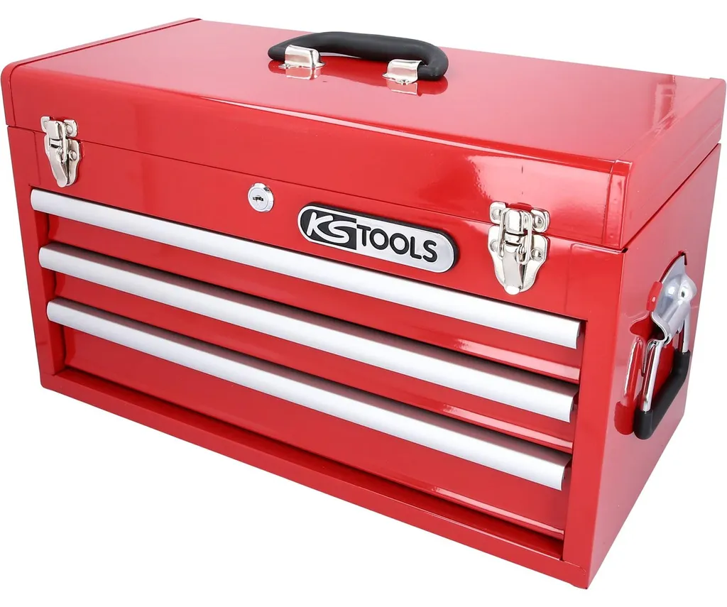 Coffre à outils 3 tiroirs compact et robuste KS TOOLS 891.0003 rouge