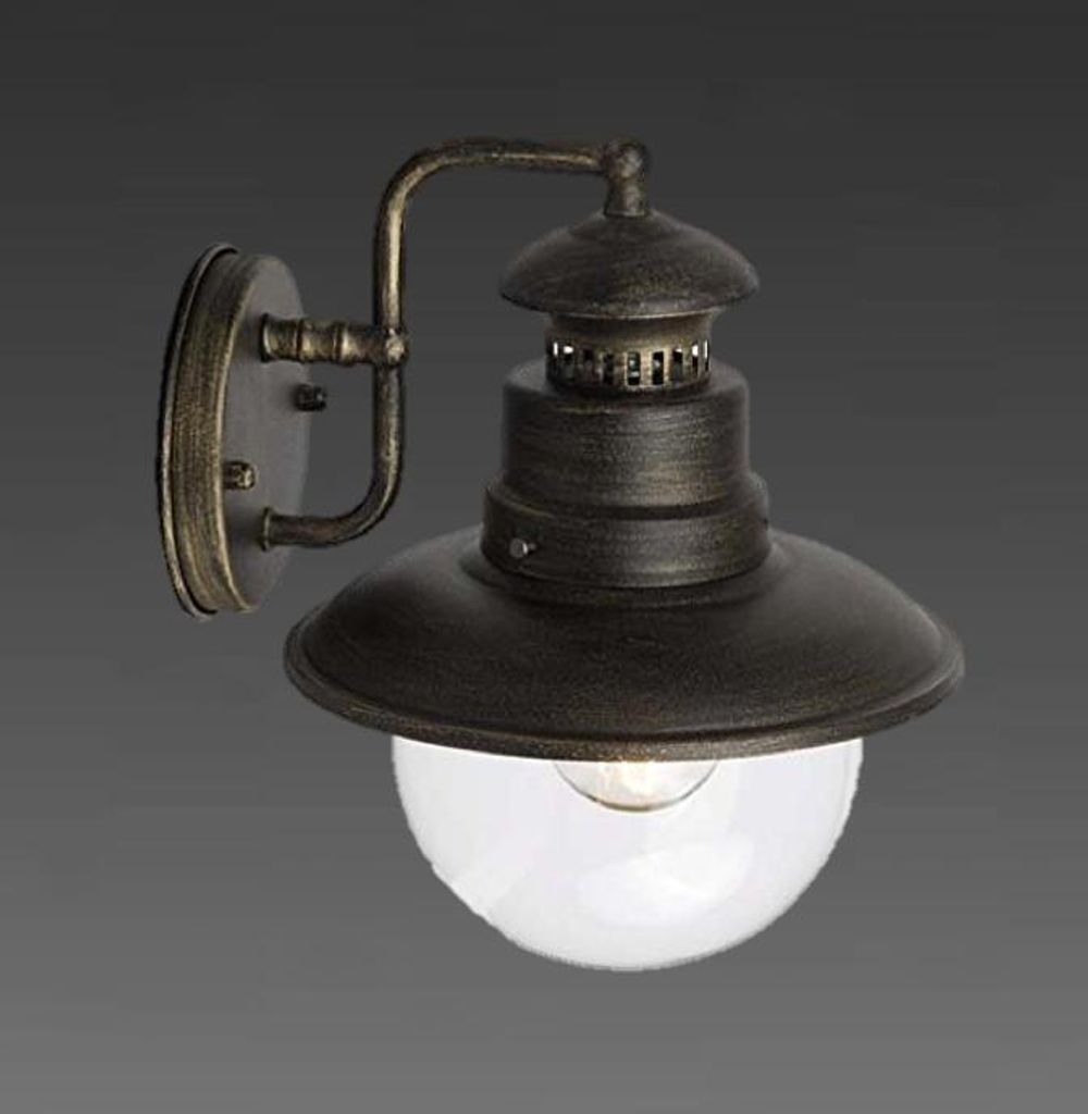 applique murale d'extérieur noire et dorée Artu, suspendue Image du produit 