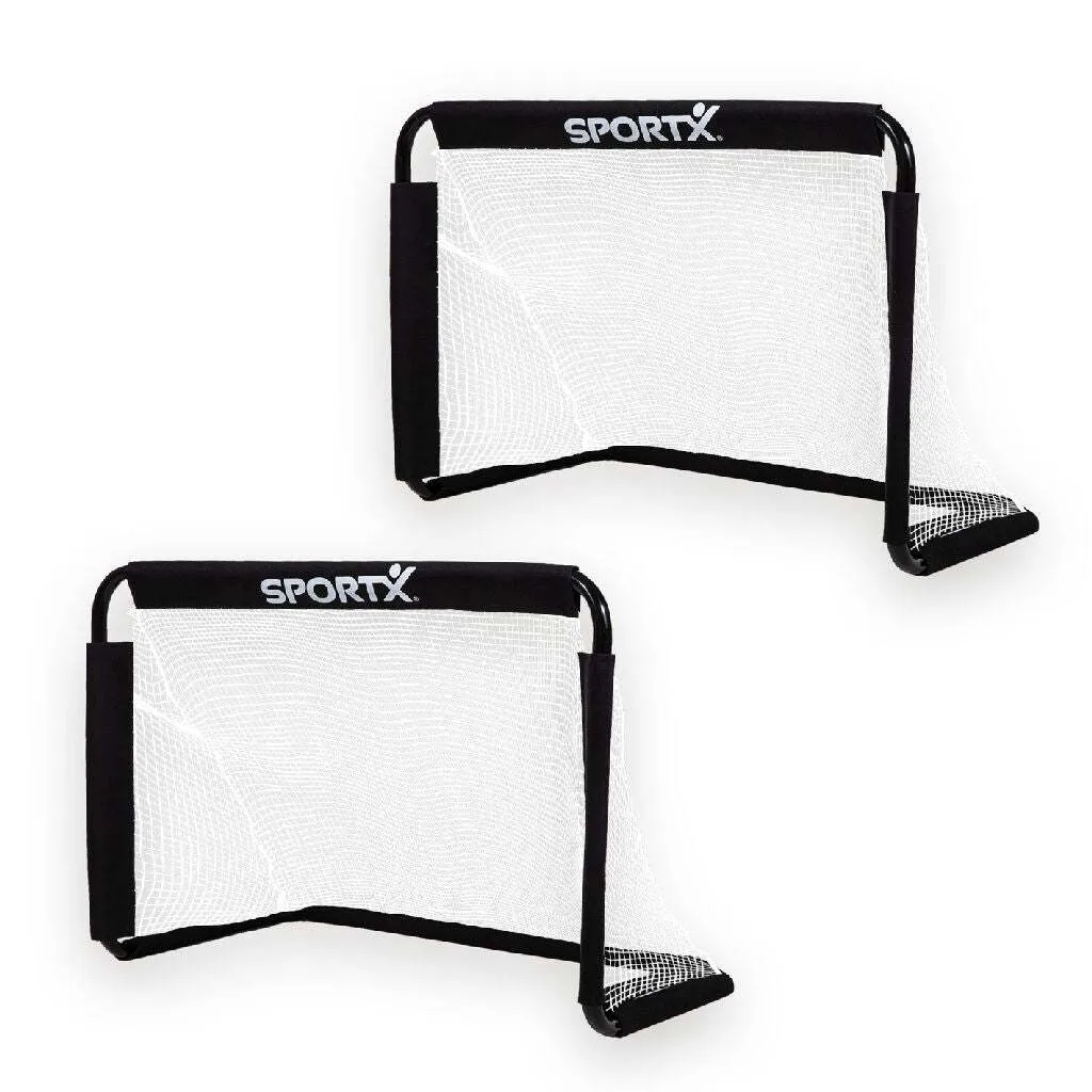 Mini Buts de Football en Métal SportX - Set de 2 Cages de Foot Noir
