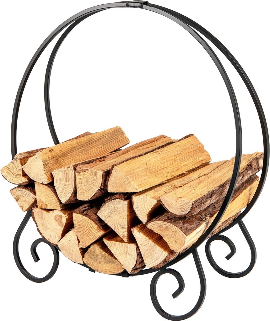 GOPLUS Brennholzregal Metall, Feuerholzregal mit A-förmiger Struktur, klappbar, Tragfähigkeit 270 KG, Kaminholzregal für Innen, Außen, 59 x 27 ...