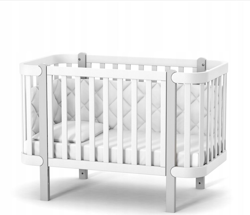 Lit bébé Veres Monaco (120x60 cm) - Blanc Gris Image du produit 