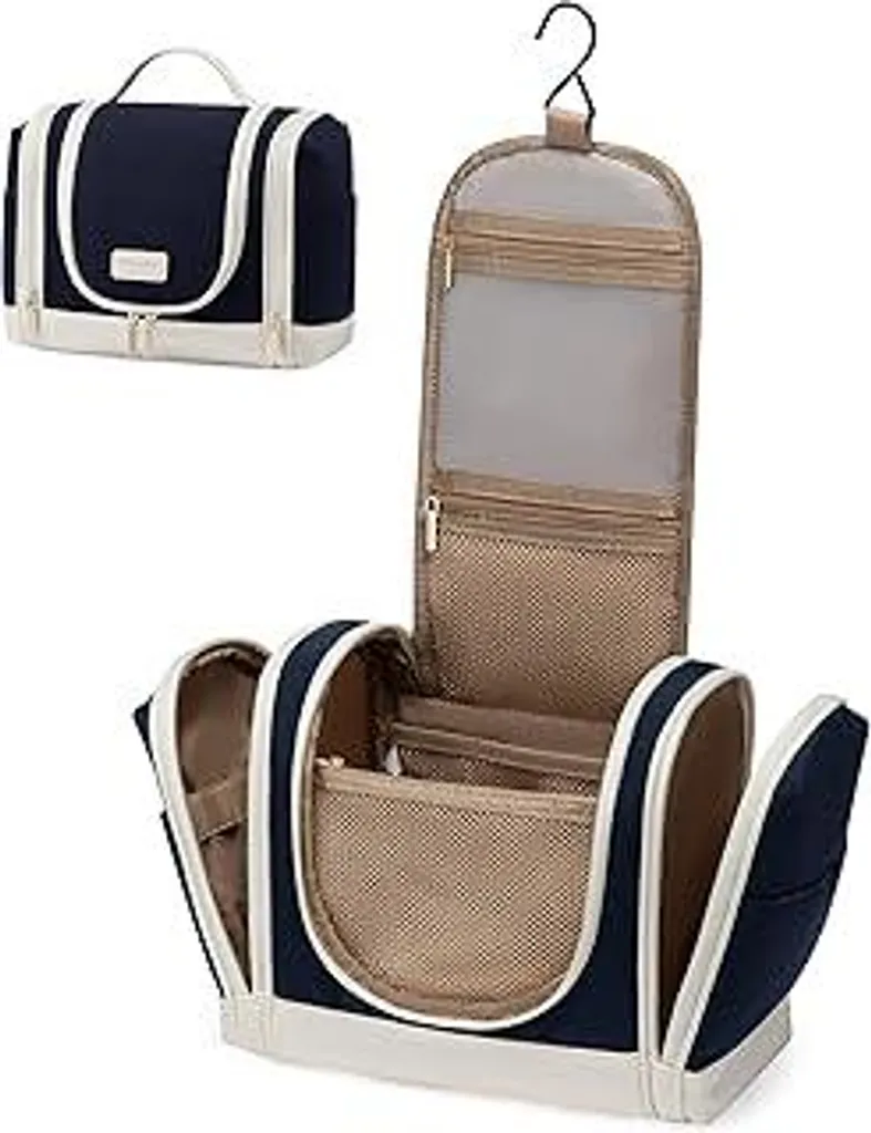 Borsa Cosmetici LOVEVOOK Navy Beige: Beauty Case Grande da Appendere