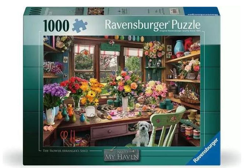 Ravensburger Puzzel, Bloemenwerkplaats, 1000 stukjes, Productafbeelding 