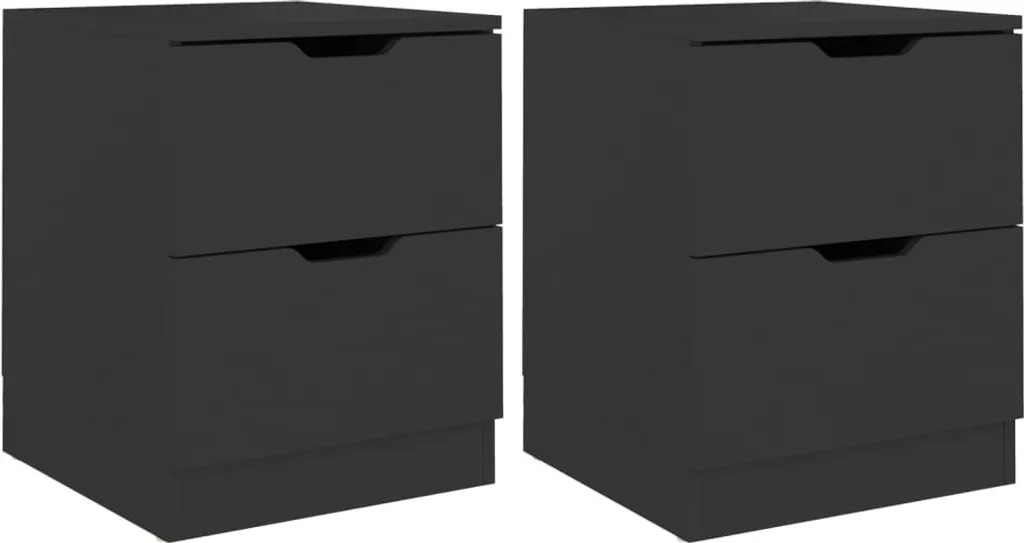 Petite table de chevet noire pour optimiser le rangement du lit