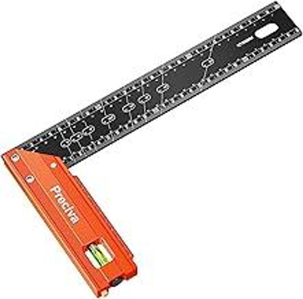 Preciva 300 mm Anschlagwinkel Streichmaß Hochpräzise und Aluminiumlegierung Zimmermannswinkel - Präzisionswinkel für die Holzbearbeitung, einsc...