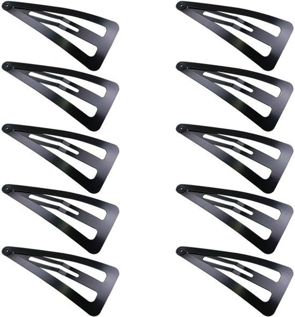 Barrettes noires pour cheveux épais ou fins - Fixation lot de 10 unités