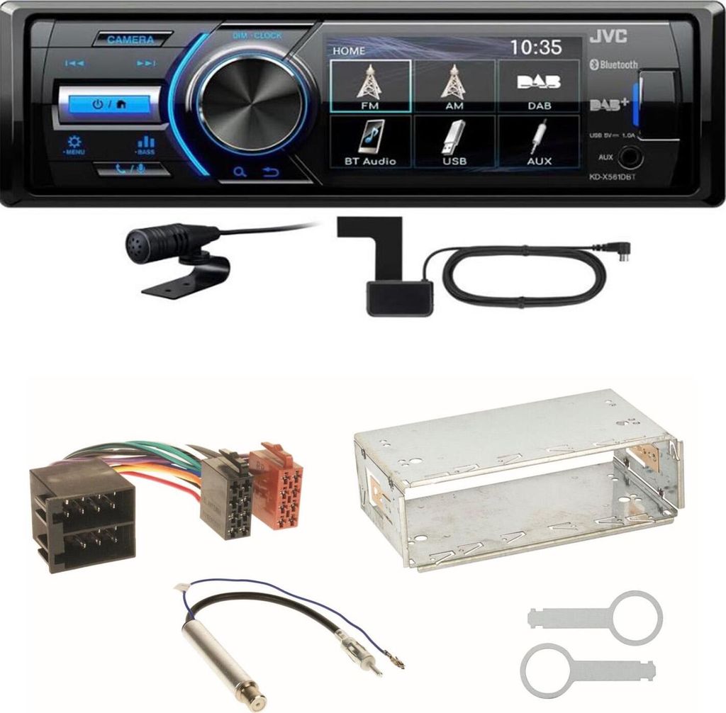 JVC KD-X561DBT Digitalradio FLAC Einbauset für Golf 4 Passat 3B Polo 6N 9N Lupo
