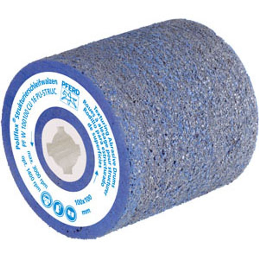 PFERD TOOLS Poliflex Walze Ø 100x100mm Bohrung-Ø 19 mm PolyurethanSTRUC SIC16 zum Strukturieren mit Walzenantrieb