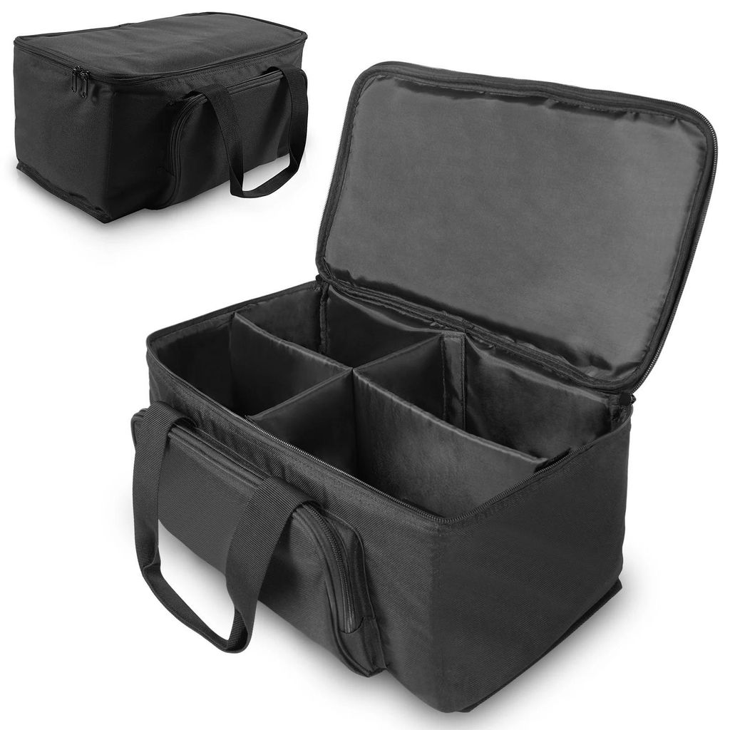 Transporttasche für PAR-Scheinwerfer - ZQ29001 - Gepolstert - Für 40×22×18 cm PAR - Platz für 4 Scheinwerfer - Mit Trennwänden - Schwarz