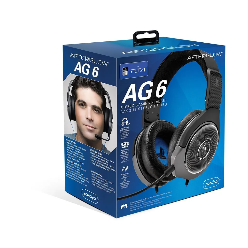 Casque Micro PS4 Afterglow AG6 Noir - Idéal pour le Jeu en Ligne et le Chat - 3