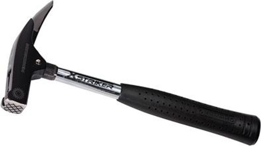 Latthammer 'XSTRIKER' 570 G -teilpoliert Mit Magnet und Stahlrohrstiel Rauhe Bahn -
