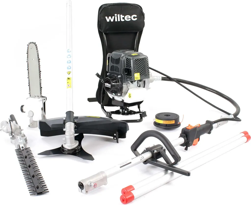 Outil de Jardin 4 en 1 Wiltec Moteur 4 Temps 0,9 kW et Rallonge Incluse