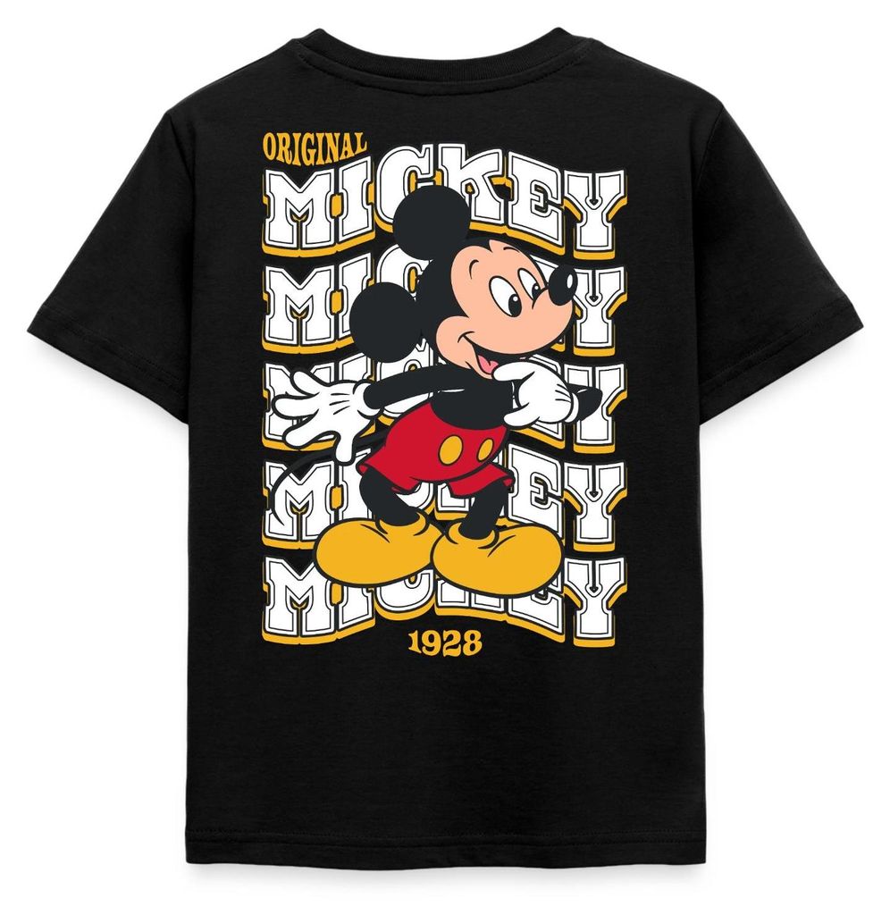 Mickey & Minnie Mickey Mouse Original 1928 Kinder T-Shirt, 122/128 (7-8 Jahre), Schwarz