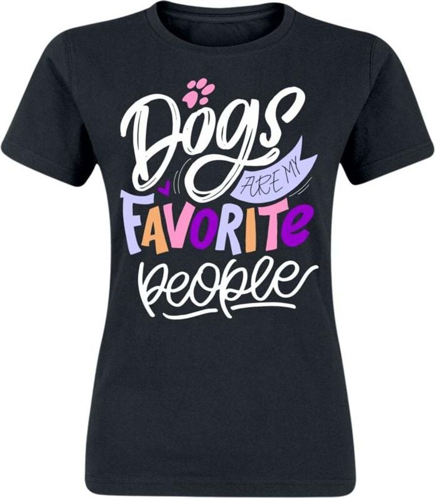 Tierisch T-Shirt Damen Dogs Are My Favorite People schwarz S