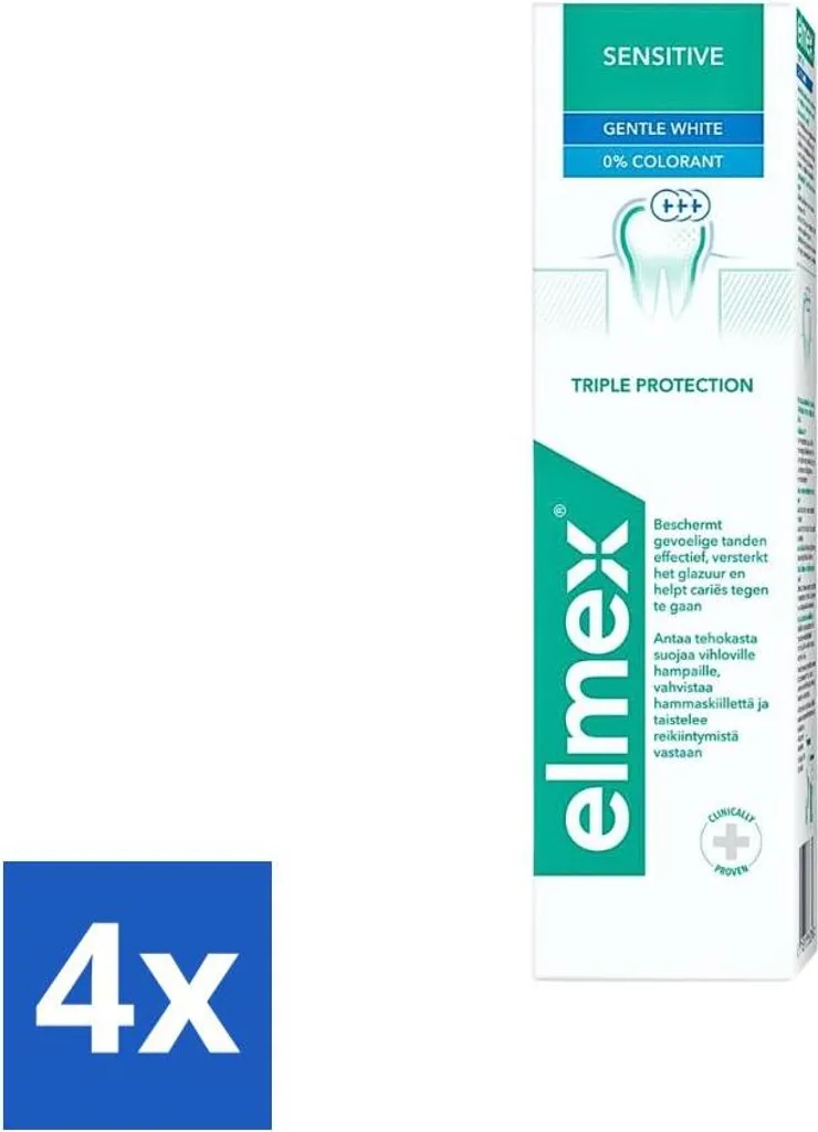 Elmex Sensitive Whitening Dentifrice Triple Protection 75ml Pack de 4