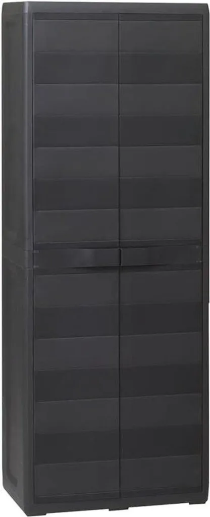 Abri de jardin noir 3 étagères modulables - Structure métal anticorrosion