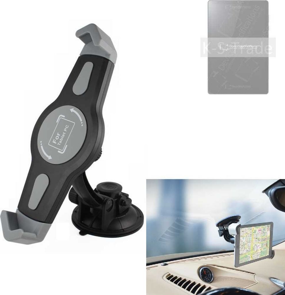 K-S-Trade Scheiben-Halterung für Tablets kompatibel mit Lenovo TAB6 KFZ Tablet Saugnapf Auto Halterung Windschutzscheibe Holder Halter