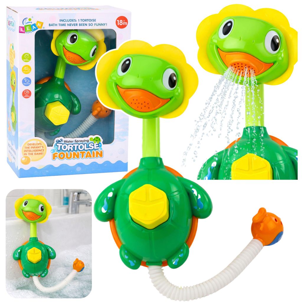 Badespielzeug Schildkröte mit Fischbrunnen-Duschsaugnäpfen Produktbild 