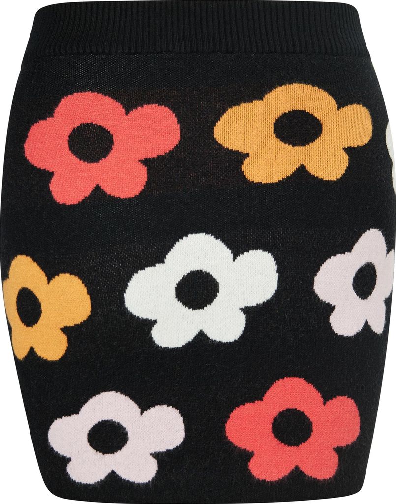 SWIRLY damen rock - schwarz mehrfarbig, XS