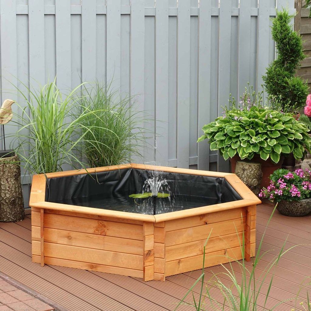 Sechseck-Hochteich 150 cm Promadino Holzteich Hochteich Produktbild 