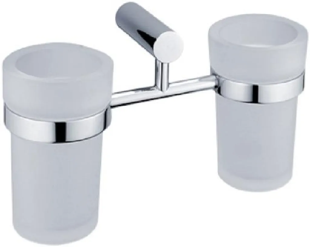 Rangement mural double pour verres de salle de bain Nimco Bormo Chrome