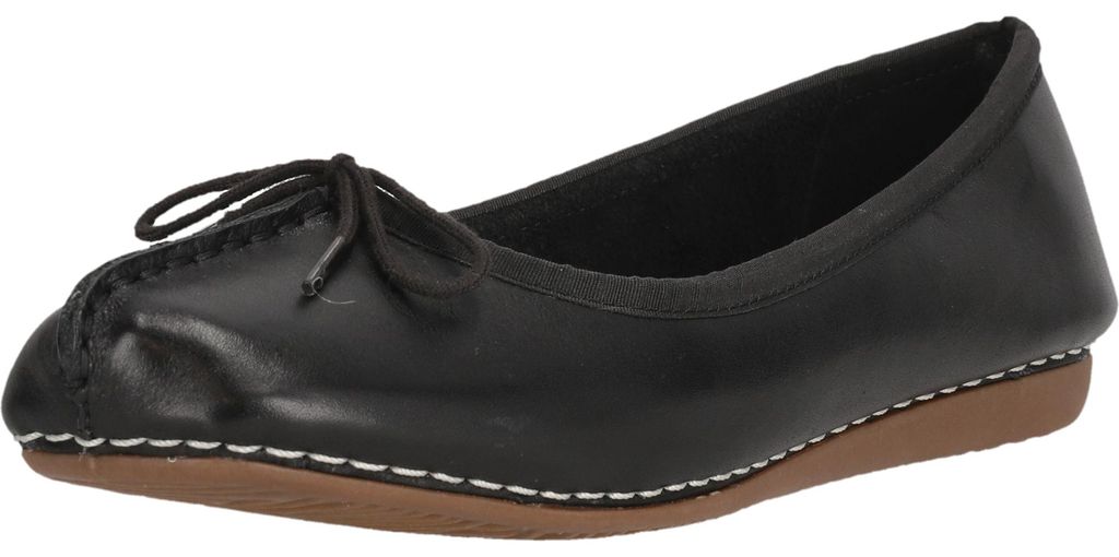 CLARKS Ballerinas Freckle Ice mit atmungsaktiver Lederdecksohle 1216 Black Leather 39