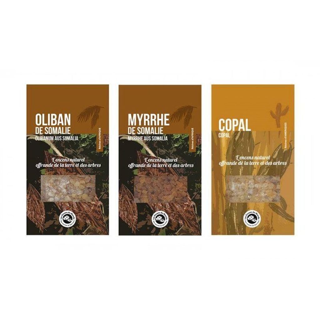 3 Räucherharze zum Verbrennen - Weihrauch, Myrrhe, Copal