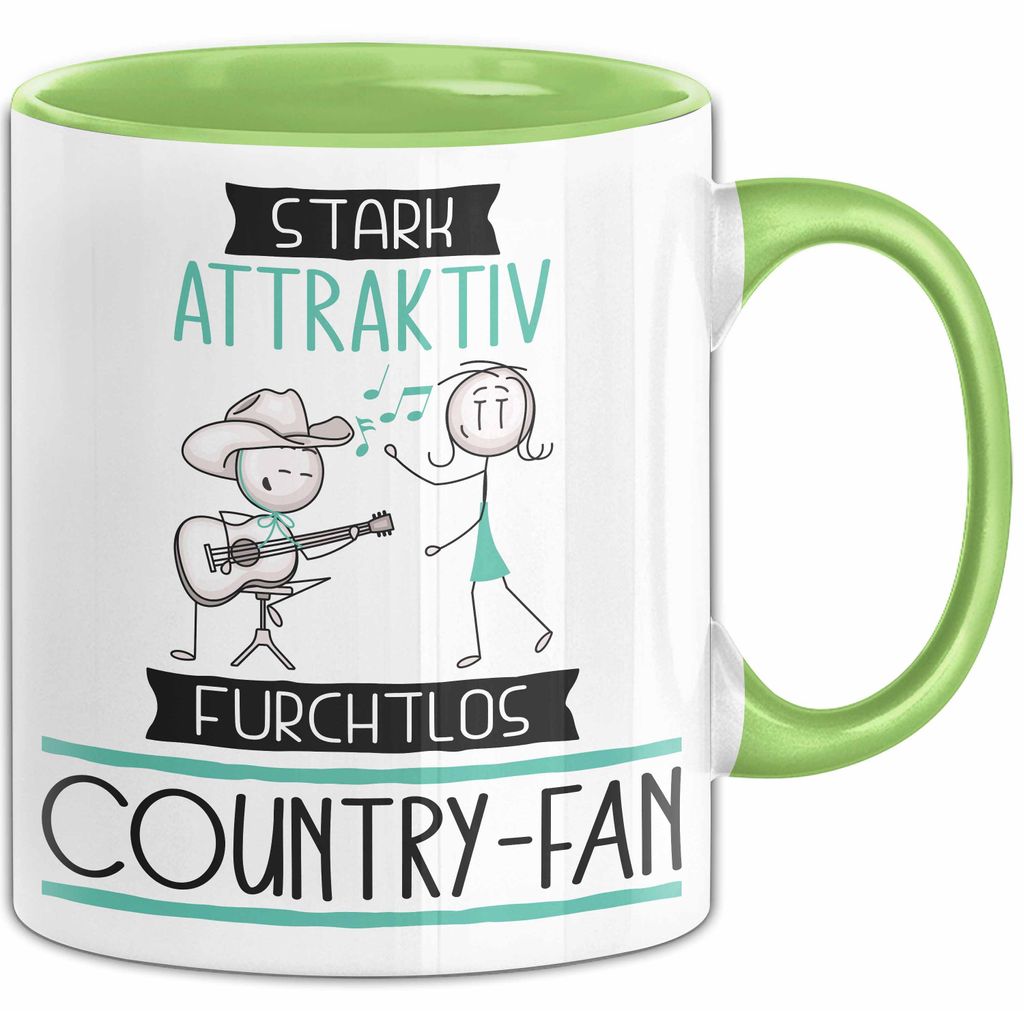 Country-Fan Tasse Geschenk Becher Stark Attraktiv Furchtlos Country-Fan Lustige Geschenkidee (Grün)
