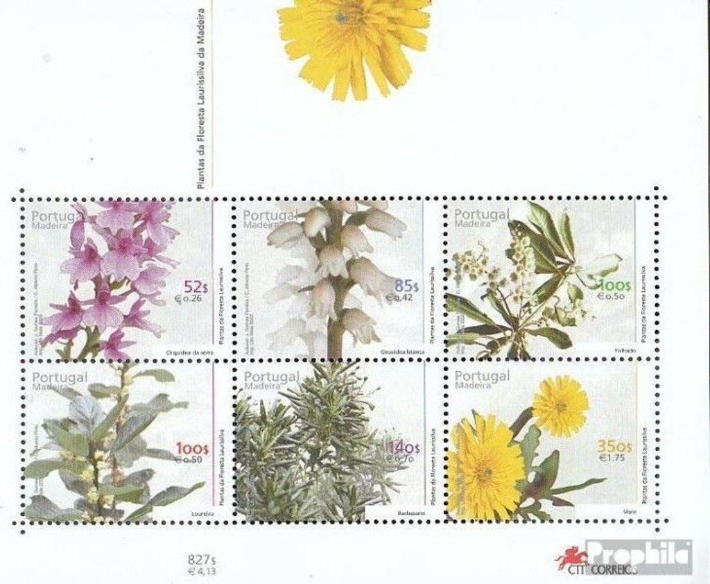 Briefmarken Portugal - Madeira 2000 Mi Block21 (kompl.Ausg.) postfrisch Pflanzen der Lorbeerwälder