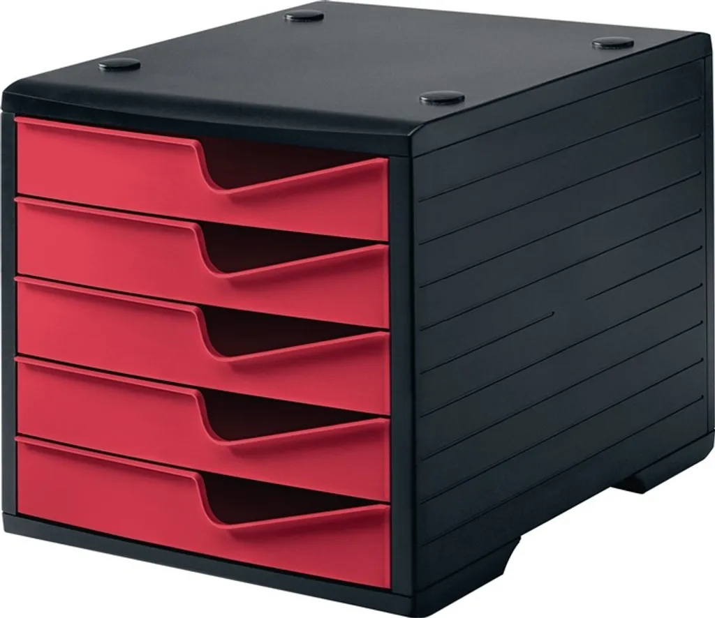 Boîte de rangement STYRO 275-8430.2291 à 5 tiroirs noir et cranberry