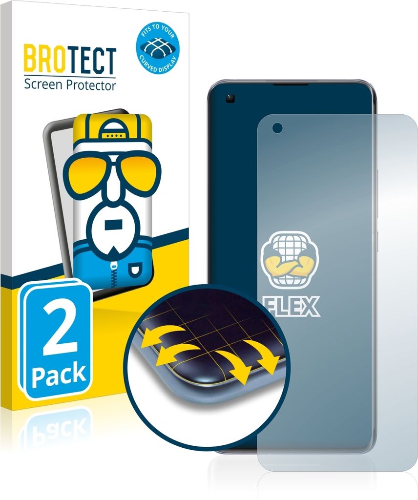 2x BROTECT Fullscreen Schutzfolie für Xiaomi Mi 11 / Pro Displayschutz Folie Fullcover Klar Transparent