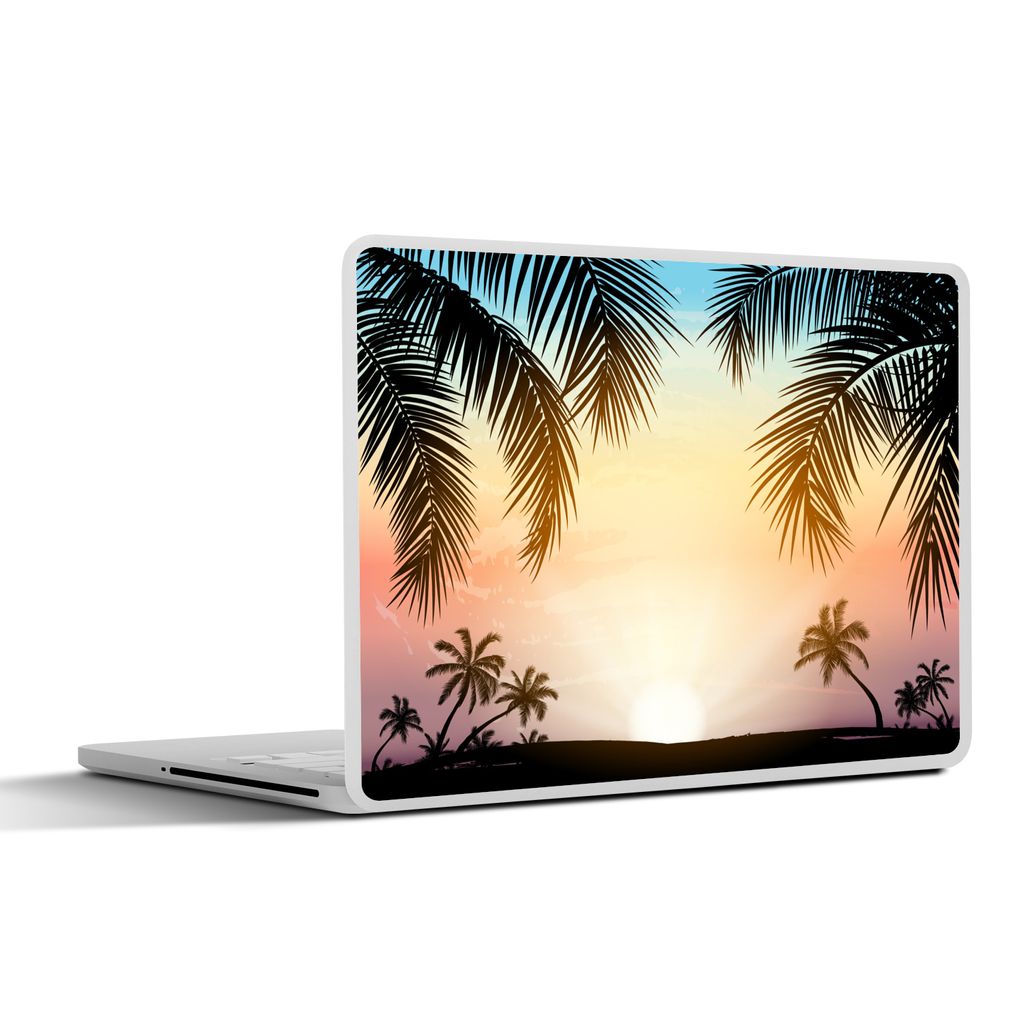 MuchoWow Laptop Aufkleber Sticker Cover Palme - Sonne - Sommer 36.5x27.5 cm - Laptop-Sticker