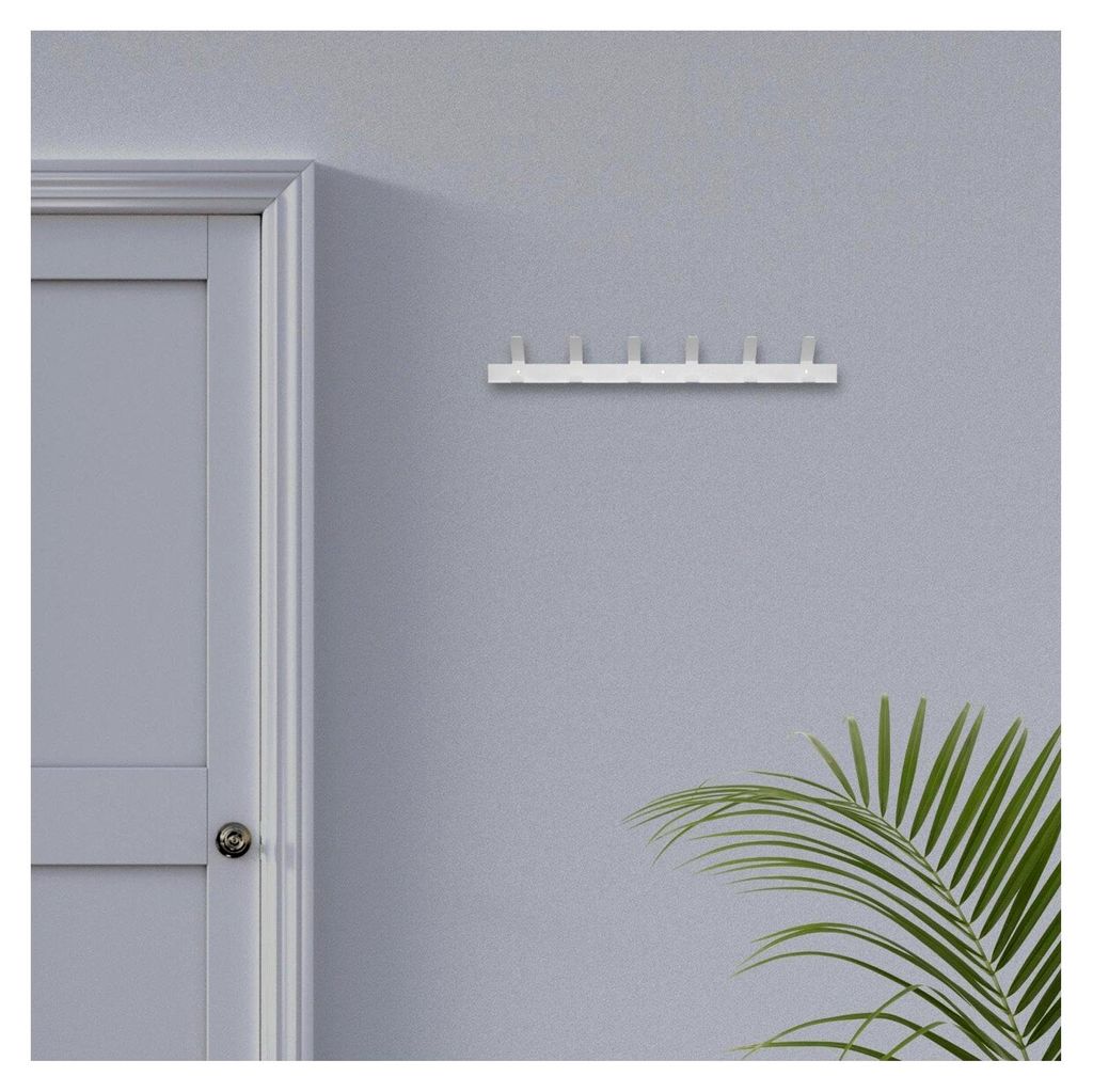 Trim 50 Metallgarderobe in Weiß - Wandmontage - Garderobe aus Metall mit Hakenleiste für Jacken, Mäntel und Schals - offene Eingangsgarderobe - ...