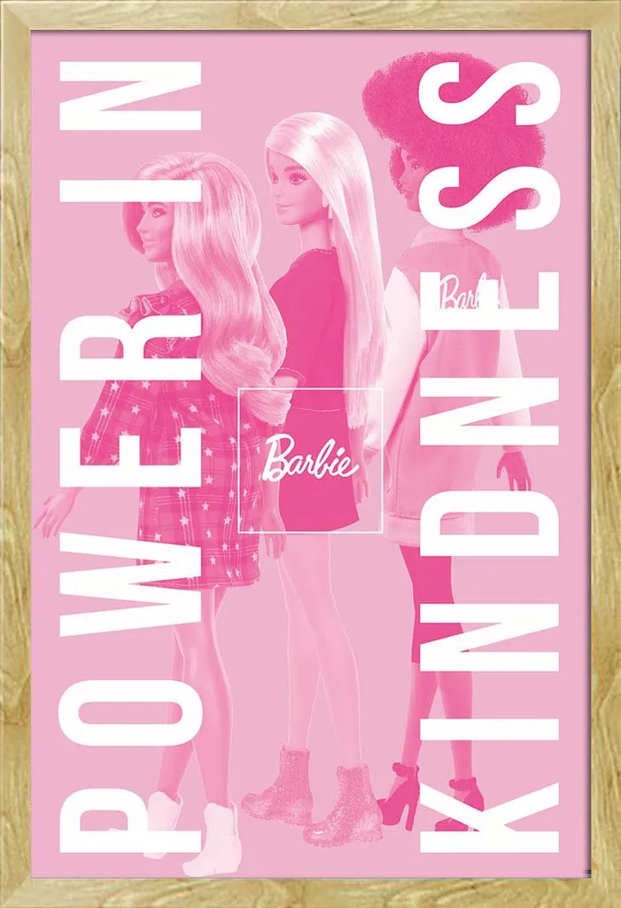 Poster Barbie sous cadre Shinsuke hêtre interchangeable avec vitre acrylique