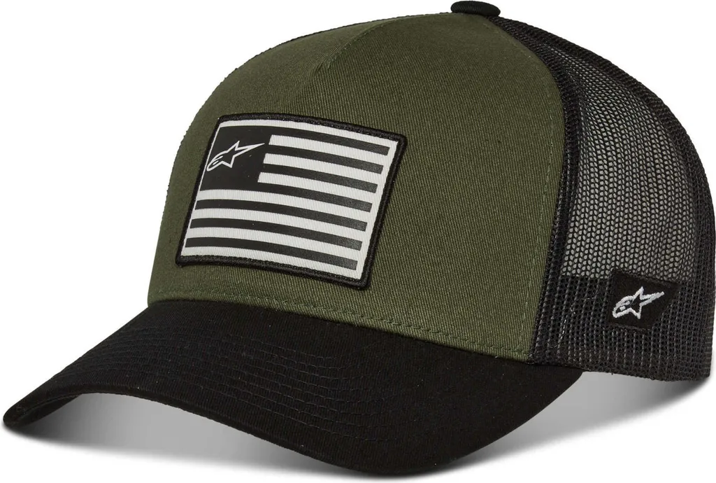 Berretto Alpinestars Flag Snapback Verde Nero - Accessorio Sportivo