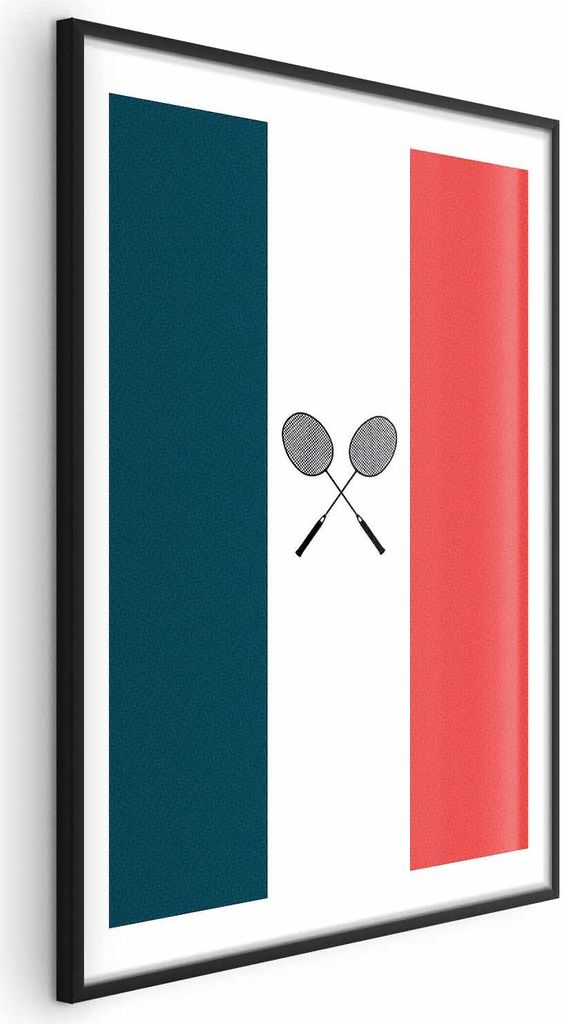 Posterpapier Poster - French Flags and Black Badminton Rackets 29.7x42 cm Abstrakt i-C-10076-ao-a