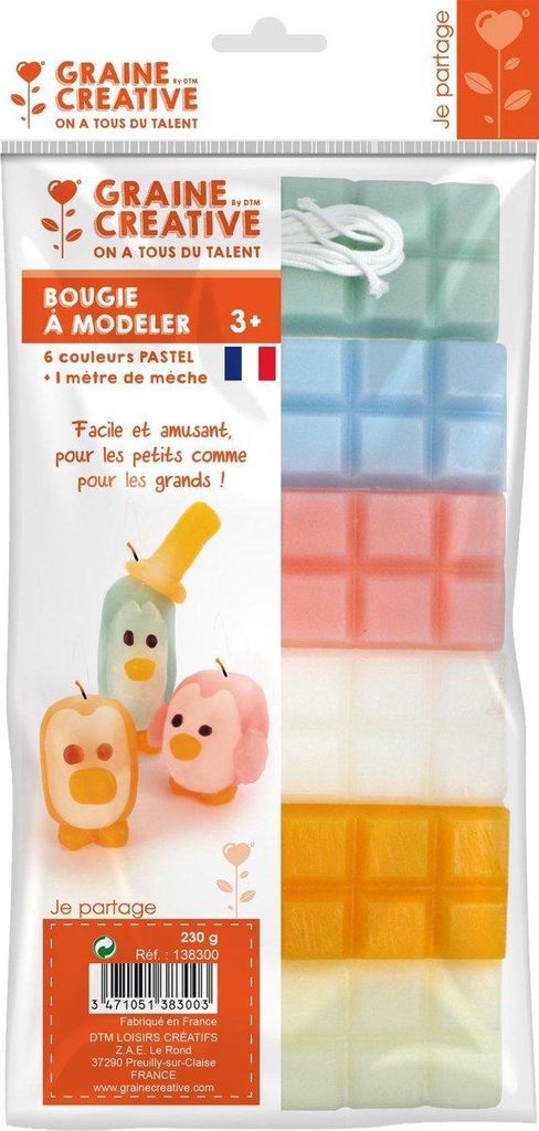 Graine Creative Knetwachs-Set Pastell 240 gr - Kerzen selber machen
