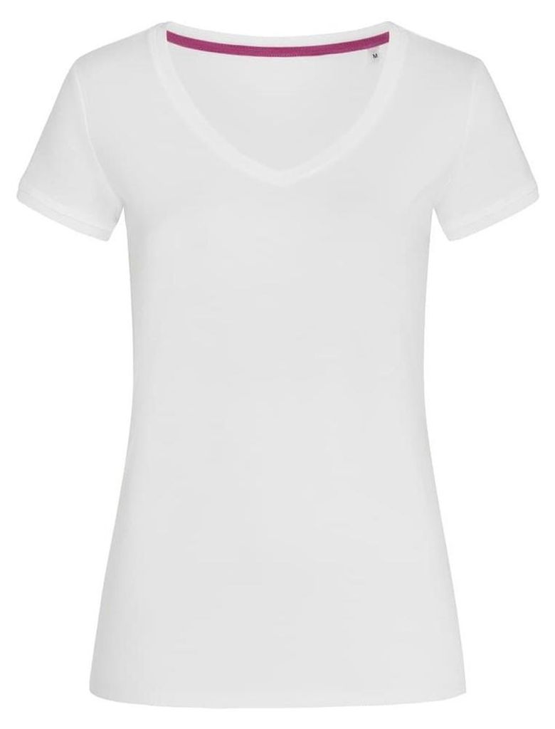 Stedman Damen Megan V Ausschnitt Tee LT839 (XL) (Weiß)