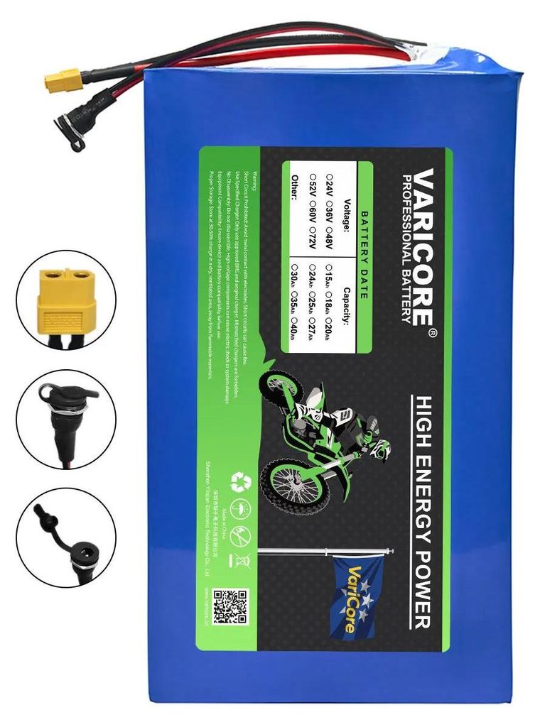 48V Lithium-Ionen-Akku - 13s7p Batteriepack - 35Ah 21700 Zellen - Integriertes 30A BMS - XT60 + DC Anschluss - Für E-Bike, E-Scooter, Werkzeuge