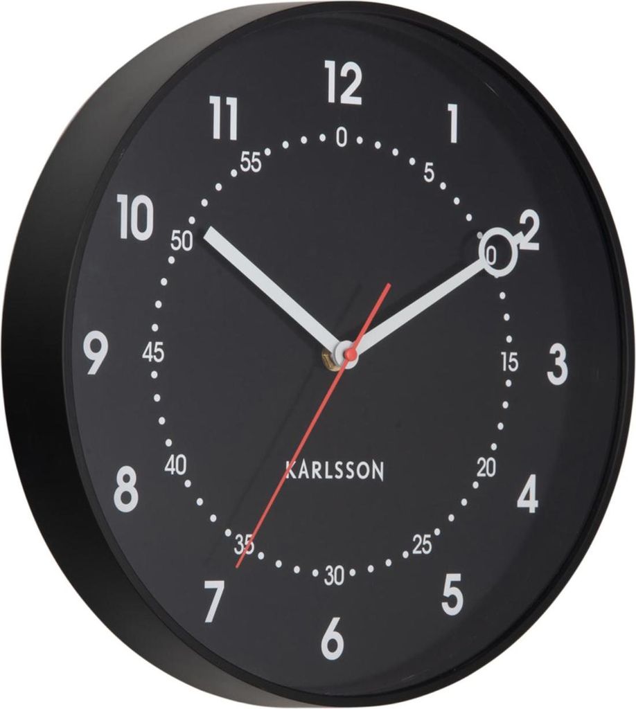 Karlsson - Wanduhr Fresco - Schwarz - 31.5x31.5x31.5cm Produktbild 