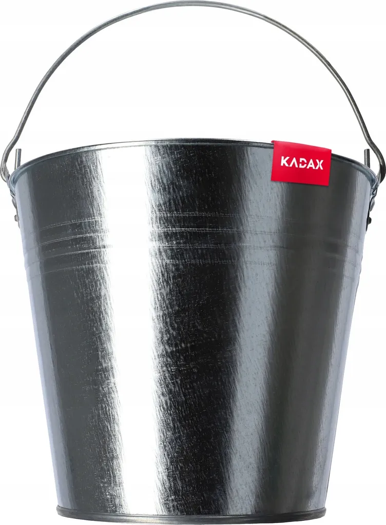 KADAX Seau Ruby en Zinc Argenté 15L avec Poignée et Fond Renforcé