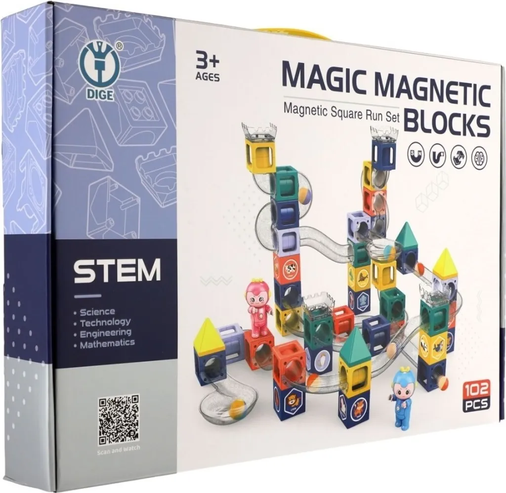 Coffret Cadeau Enfant : Piste Magnétique Nounours 102 Pièces et Figurines