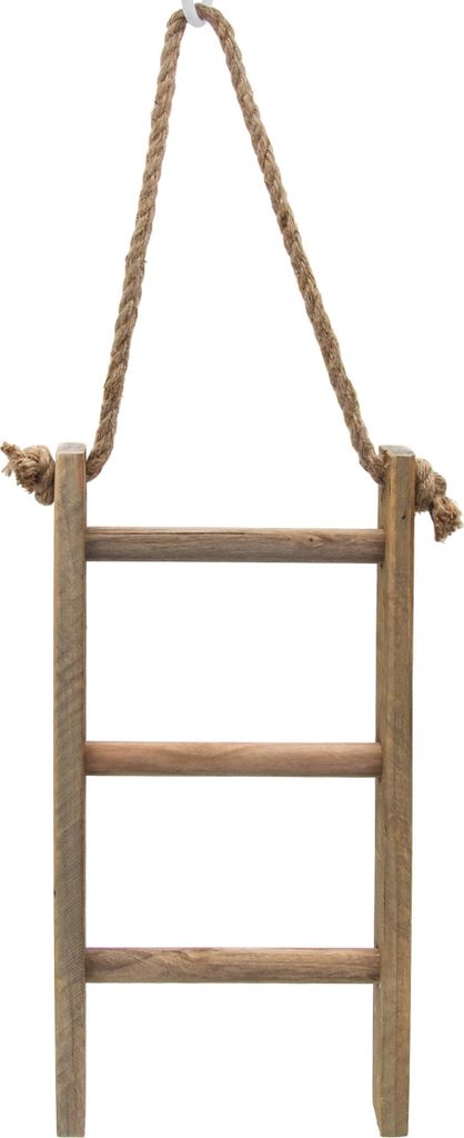 1.07 Kleine Deko Leiter zum hängen oder stellen - ca. 40 x 20 cm - Holz Leiter mit Seil